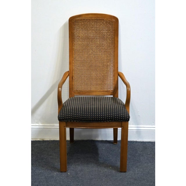 BERNHARDT FURNITURE Contemporary Modern Cane Back Dining Arm Chair 275-521 • 44” High • 21” Wide • 25” Deep • Arms: 25.25”...