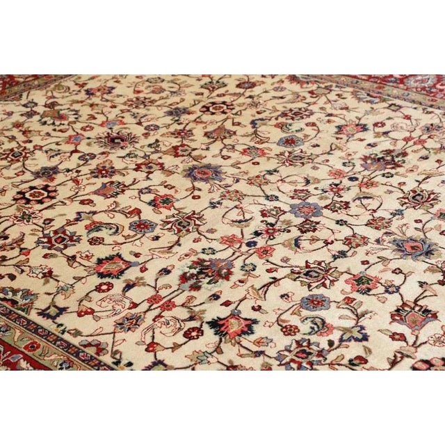 Textile Middle Eastern Hand-Knotted Sarough Rug For Sale - Image 7 of 11