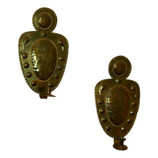 Mid-Century Baroque Brass Swedish Sconces, Set of 2 For Sale