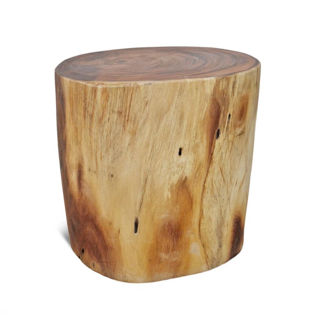 Teak Root Oval Stool / Side Table For Sale - Image 4 of 5