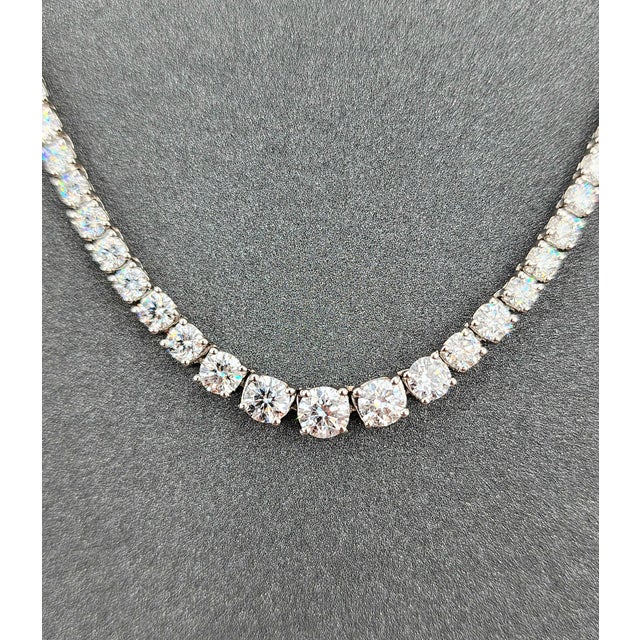 Early 21st Century 9.15 Ct Riviera Graduated Diamond Necklace For Sale - Image 5 of 8
