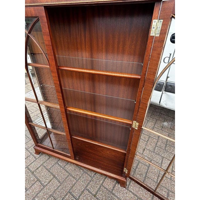 Glass Display Cabinet with Astragal Glazed Doors and Glass Shelves For Sale - Image 7 of 8