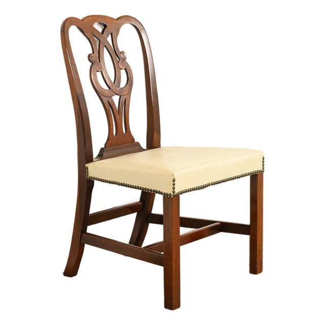 Baker Furniture Georgian Carved Mahogany Side Chair or Dining Chair For Sale