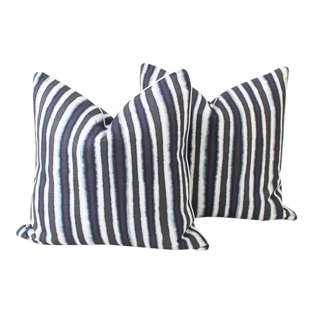 Blue Baxter Ombre Pillow Covers, a Pair For Sale