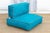 Boho Chic Vintage Hand-Stitched Vibrant Turquoise Floor Seating Set For Sale - Image 3 of 9