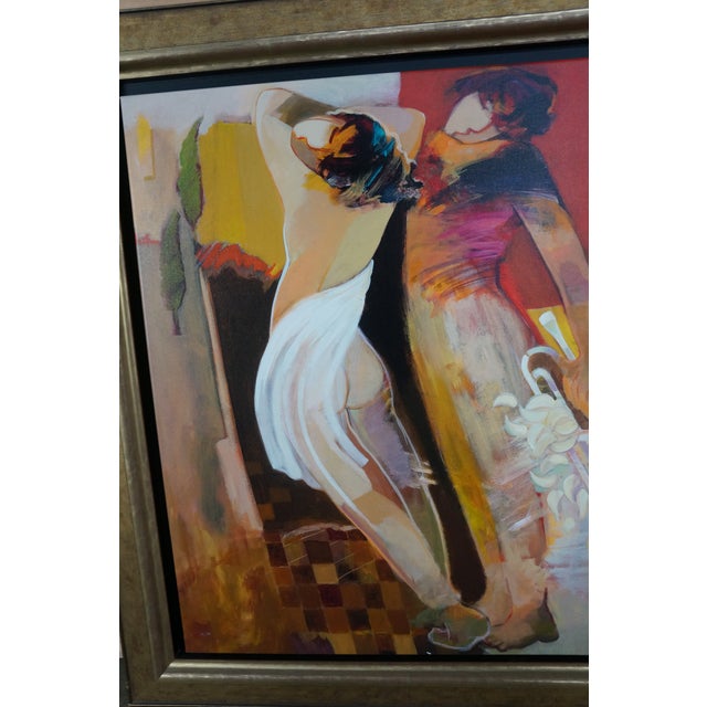 Yellow Late 20th Century Lovers Harmony by Hessam Abrishami Giclee on Canvas Musicians Signed Framed 58" For Sale - Image 8 of 12