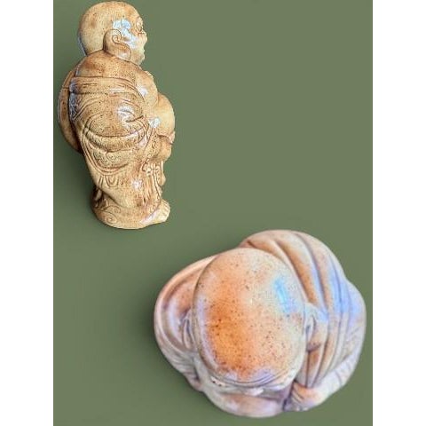 Vintage Studio Pottery Hotei Buddha Statue-Signed JK-Large-Figure-Meditation-Zen For Sale - Image 9 of 11