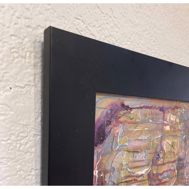 Abstract Reflection by Jennifer Bobola | Mixed Media abstract composition with layered textures and colors For Sale - Image 3 of 5