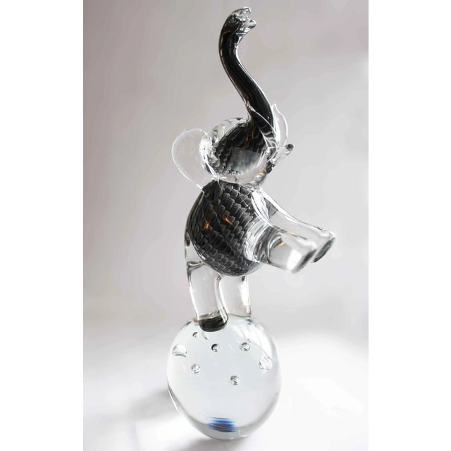Modern Vintage Art Glass Elephant For Sale - Image 3 of 9