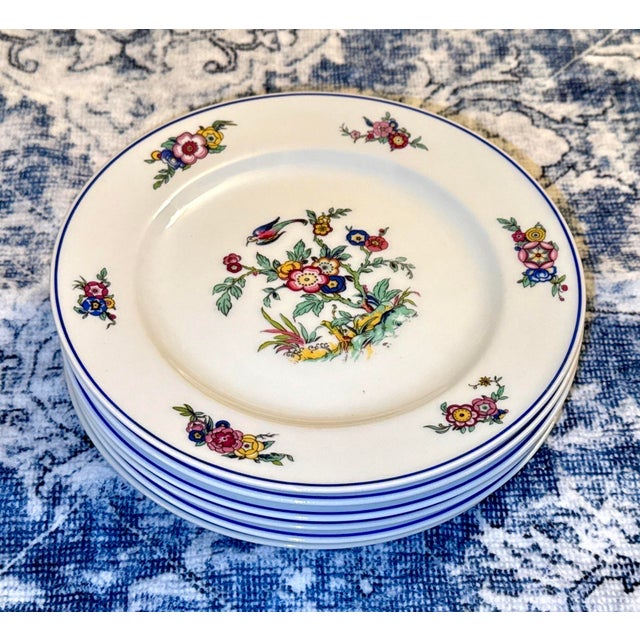 Chinoiserie French Limoges, Early 20th Century, Despose Plates by C. Ahrenfeldt, 8" - Set of 6 For Sale - Image 3 of 7