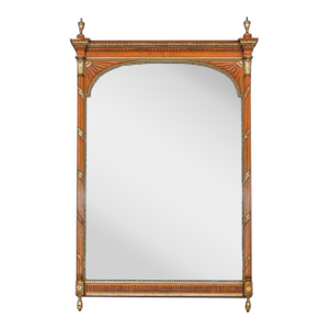 Mid 20th Century Neoclassical Style Fruitwood and Parcel Gilt Frame Ornamental Mirror