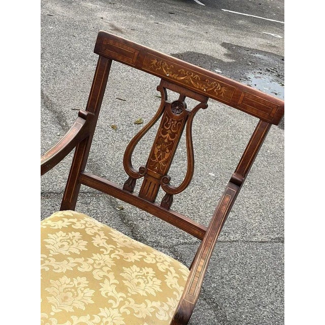 Sheraton Inlaid Mahogany Armchair For Sale - Image 5 of 13