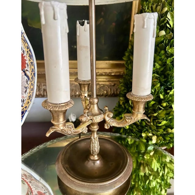 Vintage French Tole Bouillotte Table Lamp For Sale - Image 4 of 6