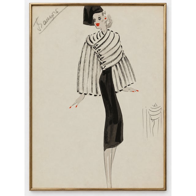 Add Parisian elegance to your dressing room, bedroom, or walk-in closet with this vintage fashion art print reproduction...