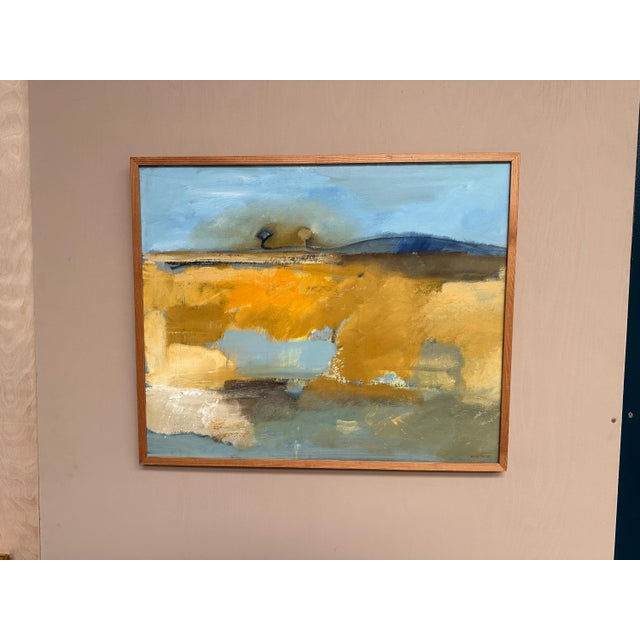 Original Mid 20th Century Swedish Oil on Panel – “Landskapskomposition” by Peter Prütz – Signed – Framed 63 × 75 cm (24.8"...
