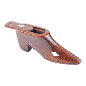 Antique Early 19th Century Treen Snuff Box in Form of Shoe