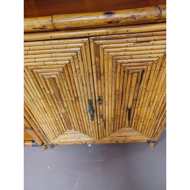 Monumental Vintage 3 Piece Bamboo Etagere For Sale - Image 4 of 8