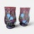 Victorian Vintage Hand Painted Purple Glass Hurricanes- A Pair For Sale - Image 3 of 17