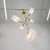 Modern brass chandelier with opaline glass shades For Sale - Image 4 of 12