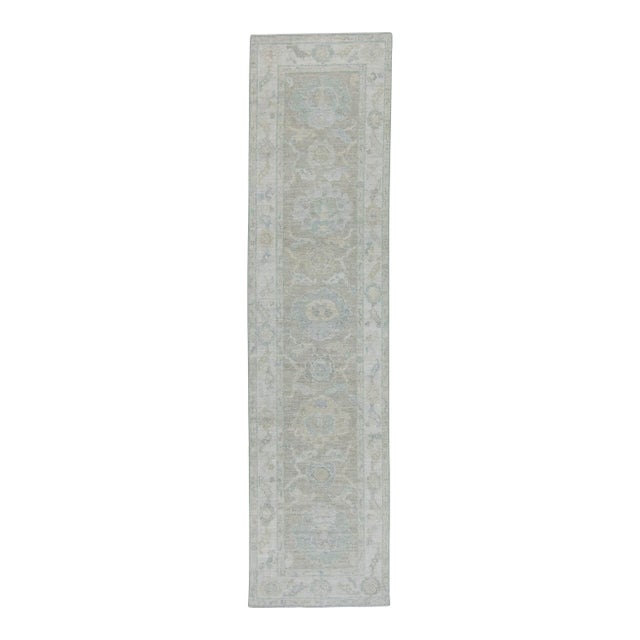 Turkish Oushak Rug 2'6" x 10'1" #19435 For Sale