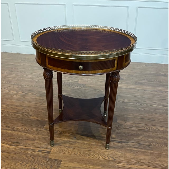 Traditional Round Mahogany Lamp Table by Leighton Hall - Showroom Sample For Sale - Image 10 of 12
