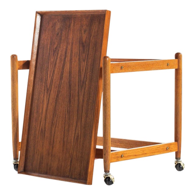 Danish Modern Bar Cart in Teak by Poul Hundevad for Vamdrup Stolefabrik, 1960s For Sale