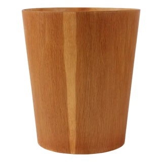 Conical Wastepaper in Oak Veneer by Martin Aberg for Sevex, Sweden, 1960s For Sale