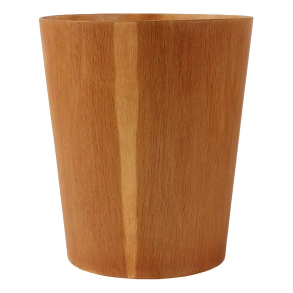 Conical Wastepaper in Oak Veneer by Martin Aberg for Sevex, Sweden, 1960s For Sale