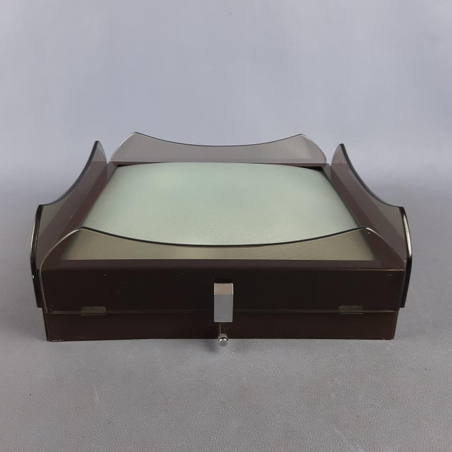 Modern Ceiling Lamp in Glass & Metal from Fontana Arte Veca, 1950s For Sale - Image 10 of 18