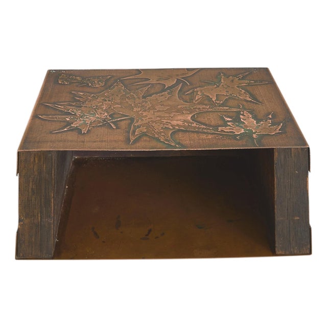 Italian Etched Copper Wall-Mounted Side Table by Victor Cerrato, 1960s For Sale