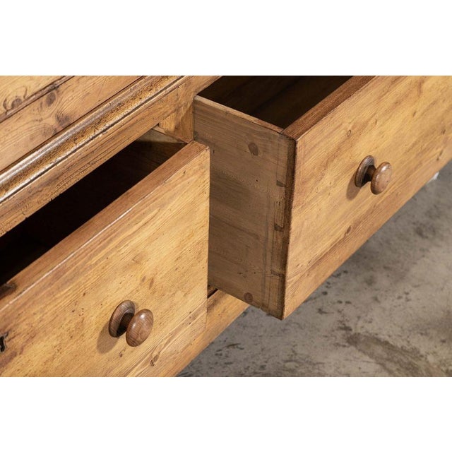 Monumental 19th Century English Pine Housekeepers Cupboard, 1880s For Sale - Image 10 of 16