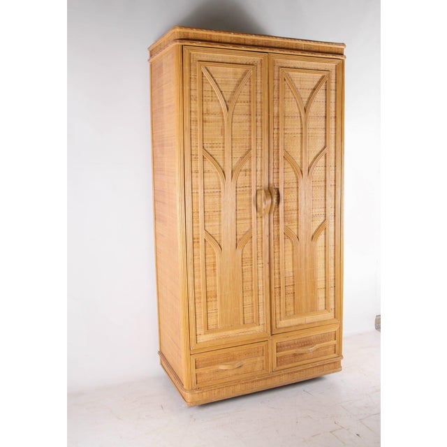 Rattan and Raffia Wardrobe, 1970s For Sale - Image 10 of 15