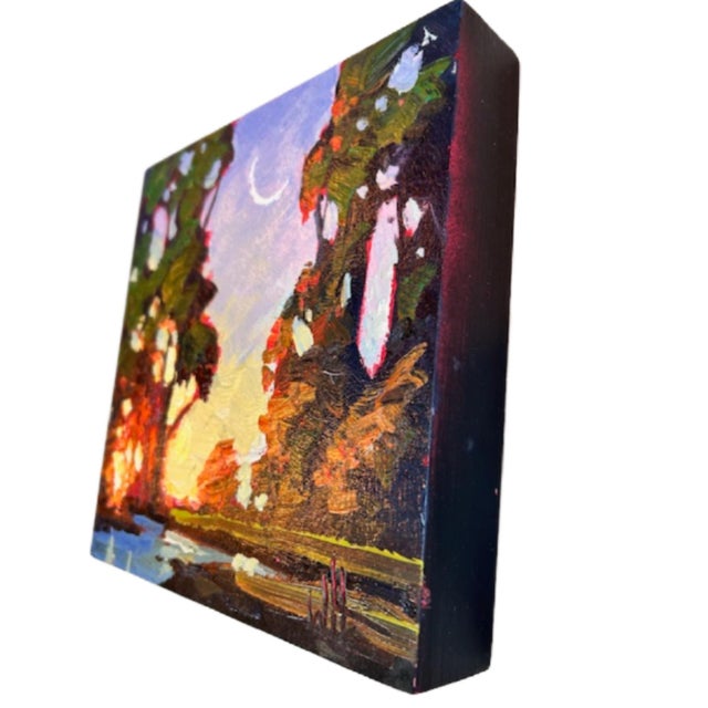 2020s William Hawkins Moonlight River Landscape Oil Painting For Sale - Image 5 of 5