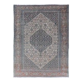 Antique Persian Fine Senneh Rug With Medallion and Tribal Geometric Design 4'7 X 6'5 For Sale