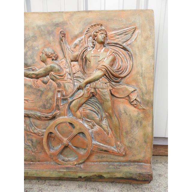 Large Mid Century Architectural Quadriga Victory Nike Greek Roman 40x25 Wall Art Sculpture ~ True Vintage ~ Commercial Size / Scale For Sale In Seattle - Image 6 of 15