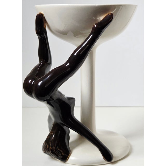 Mid-Century Modern Rare JohnTodd Co. Seattle Figural Chalice – Mid‑Century Sculptural Ceramic Pedestal Vessel, 6" X 4" For Sale - Image 3 of 8