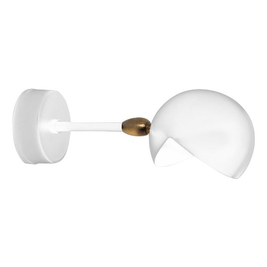 Mid-Century Modern White Eye Sconce Wall Lamp by Serge Mouille For Sale