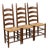 Vintage American Tall Ladder-Back Rush Seat Dining Chairs — Set of 3 For Sale