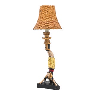 Vintage Asian Acrobat Candlestick Lamp For Sale