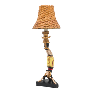 Vintage Asian Acrobat Candlestick Lamp
