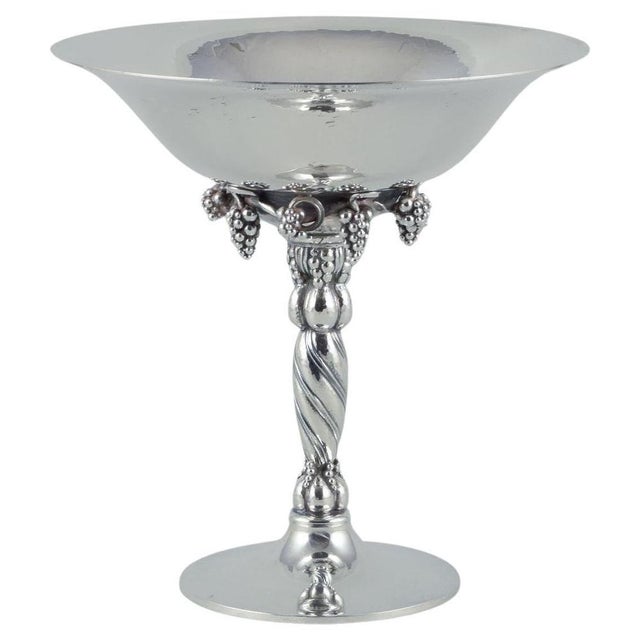 Silver Grape Cluster Centrepiece in Sterling Silver from Georg Jensen, 1980s For Sale - Image 8 of 8