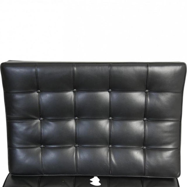 Vintage Barcelona Chair in Black Leather by Ludwig Mies Van Der Rohe, 2000s For Sale - Image 4 of 14