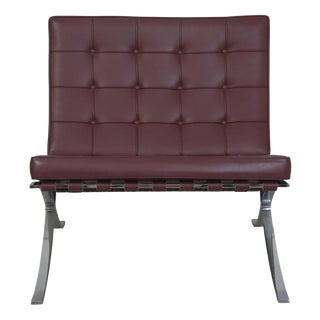 Barcelona Chair in Burgundy Leather by Ludwig Mies van der Rohe, 2000s For Sale