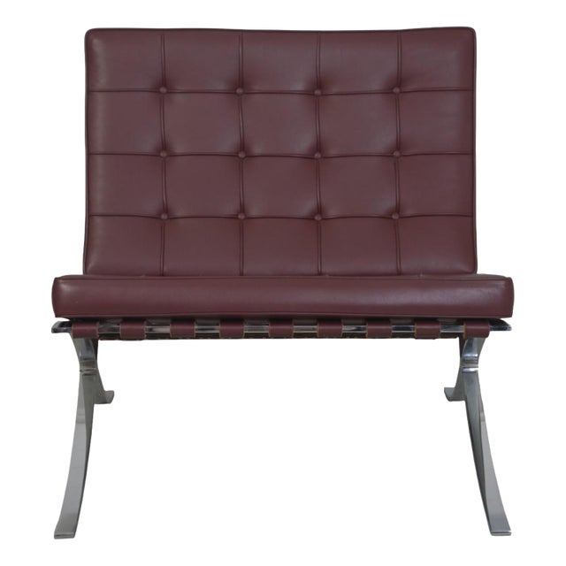 Barcelona Chair in Burgundy Leather by Ludwig Mies van der Rohe, 2000s For Sale