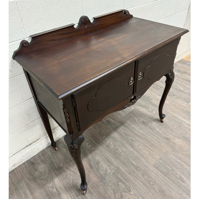 1930s Vintage Georgian Revival Mahogany Tea Server Hostess Cabinet For Sale - Image 5 of 12
