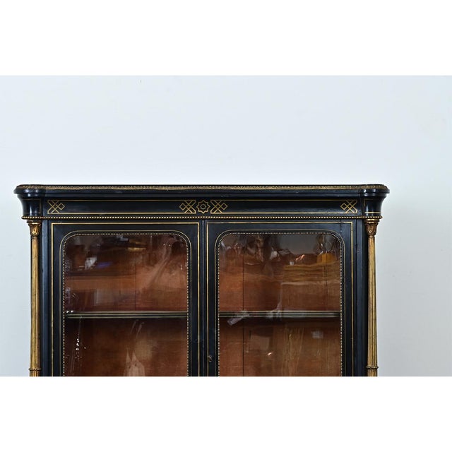 French 19th Century Ebonized Bibliotheque For Sale - Image 10 of 12