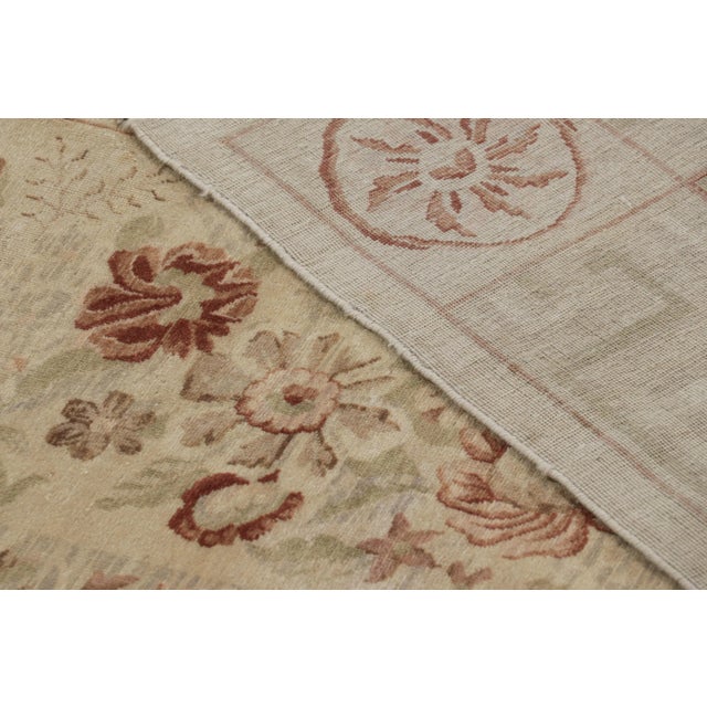 Textile Rug & Kilim’s European Axminster Style Rug in Cream With Floral Patterns For Sale - Image 7 of 7