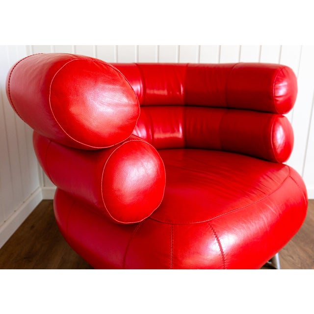 Vintage Red Leather Lounge Chair by Eileen Gray, 1980s For Sale - Image 18 of 18