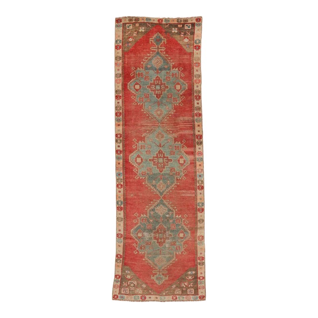 Mid 20th Century Vintage Decorative Turkish Runner Rug For Sale