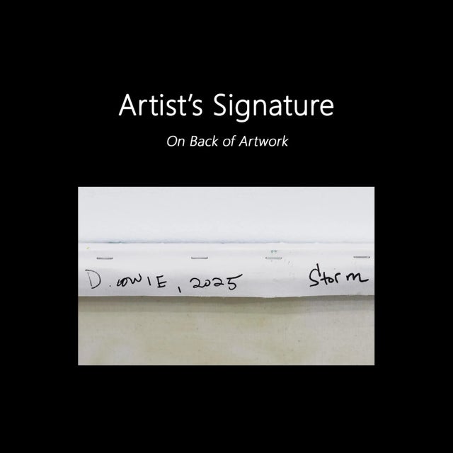 Storm - Blue Cool Tone Abstract Dramatic Landscape Original Artwork by Dana Cowie For Sale - Image 9 of 9